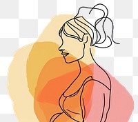 PNG  Continuous line drawing pregnant woman sketch art illustrated.