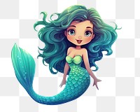 PNG Cute mermaid publication illustrated creativity.