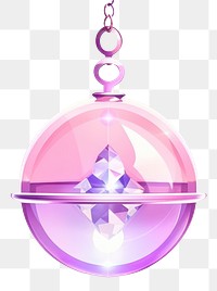 PNG Minimal crystal magic ball bell gemstone jewelry illuminated.