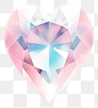 PNG Minimal heart diamond gemstone jewelry crystal.