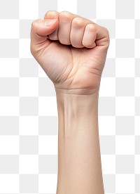 PNG  Hand finger fist white background.