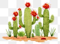 PNG  Cactus in embroidery style plant creativity freshness.
