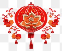 PNG  Chinese lantern in embroidery style celebration creativity decoration.