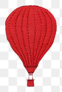 PNG  Balloon in embroidery style aircraft transportation celebration.