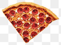 PNG  Pizza in embroidery style food accessories pepperoni.