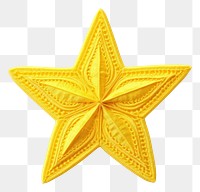 PNG  Yellow star in embroidery style creativity simplicity echinoderm.