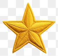 PNG  Yellow star in embroidery style simplicity echinoderm starfish.