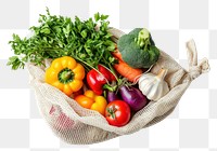 PNG  Vegetables in the mesh bag food white background ingredient.