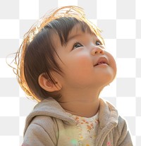 PNG  Asian toddler portrait cheerful outdoors.