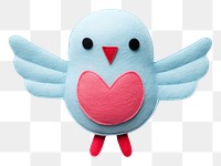 PNG  Felt bird plush toy anthropomorphic.