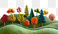 PNG Photo of felt forest on hill art outdoors nature.