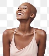 PNG  Happy Black woman adult cancer smile individuality perfection.
