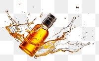 PNG  Serum bottle with oil wave splash perfume falling drink.