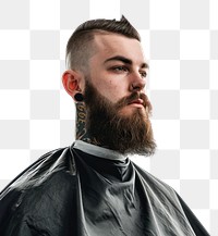 PNG  Barber portrait adult white background