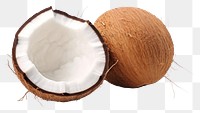 PNG Ripe coconut plant white background freshness.