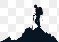 PNG Climber mountain backpacking silhouette.