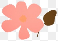 PNG Cute flower minimalist form petal plant leaf.