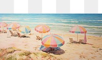 PNG  Beach scenery painting outdoors horizon.