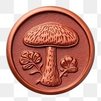 PNG  Seal Wax Stamp mushroom craft white background representation.