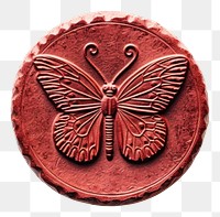 PNG  Seal Wax Stamp butterfly craft white background confectionery.