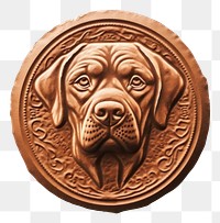 PNG  Seal Wax Stamp face dog bronze craft representation.