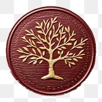 PNG  Seal Wax Stamp tree logo white background jewelry.