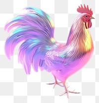 PNG  Chicken iridescent poultry animal bird.