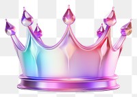 PNG  Crown icon iridescent purple white background celebration.