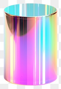 PNG  Cylinder iridescent vase white background lighting.