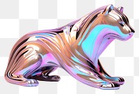 PNG  Animal sculpture iridescent mammal white background creativity.