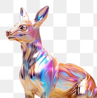PNG  Animal sculpture iridescent figurine mammal fox.