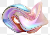 PNG  Abstract sculpture iridescent jewelry art white background.