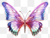 PNG  Butterfly iridescent animal white background accessories.