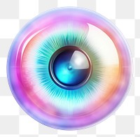 PNG  Eye iridescent sphere iris white background.