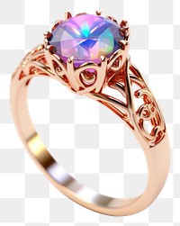 PNG Opal ring iridescent gemstone jewelry 