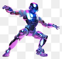 PNG  Robot dancing iridescent helmet purple white background.