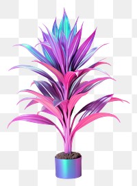 PNG  Tall plant iridescent flower leaf white background.