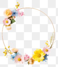 PNG  Flower wreath circle yellow.