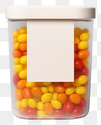 PNG  Food container packaging mockup food pill jar.