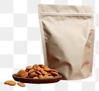 PNG  Snack paper bag mockup almond plant food.