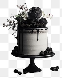 PNG  Photography of birthday cake flower monochrome dessert.