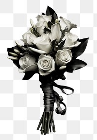 PNG  Photography of bouquet monochrome flower plant.