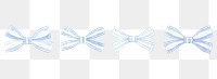 PNG Blue bows ribbons as line watercolour illustration white white background accessories.