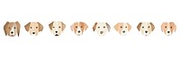 PNG Cute dog heads as line watercolour illustration animal mammal pet.