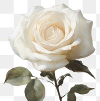 PNG  White rose painting flower plant.