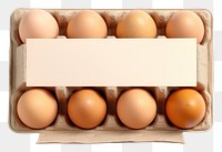 PNG Egg carton mockup whit label food white background simplicity.