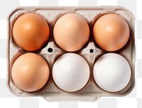 PNG Egg carton mockup whit label food white background arrangement.