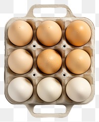 PNG Egg carton mockup food white background arrangement.