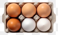 PNG Egg carton packaging mockup food white background ingredient.