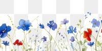 PNG Blue flower boarder backgrounds outdoors pattern.